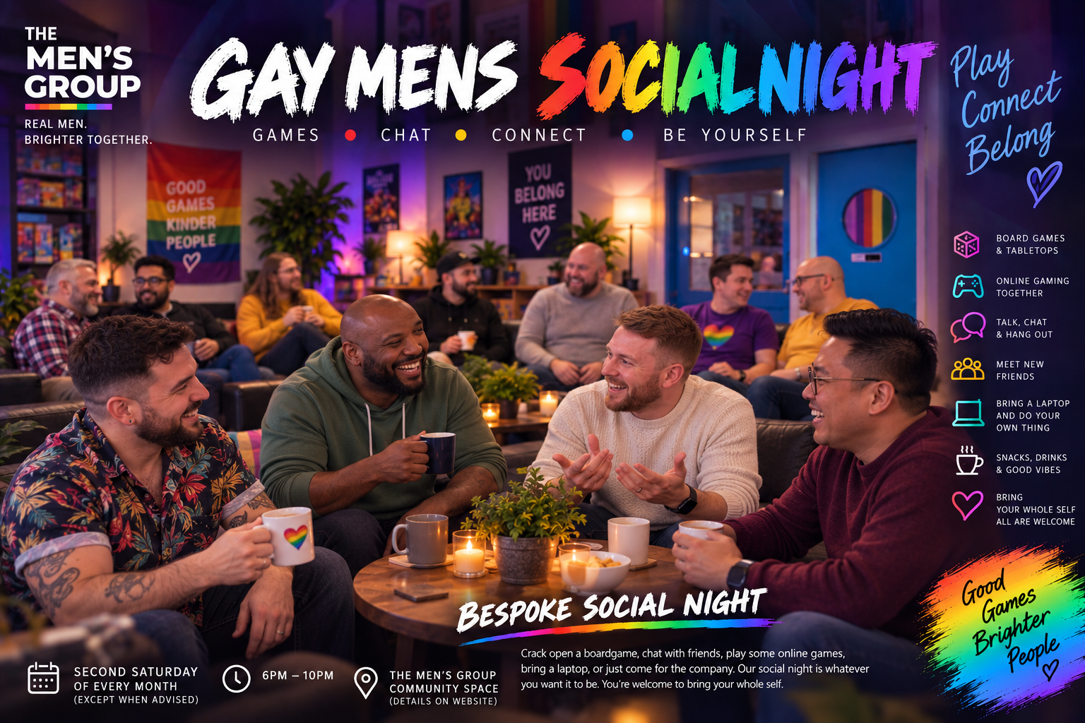 Image of people at a social night event [AI Generated]